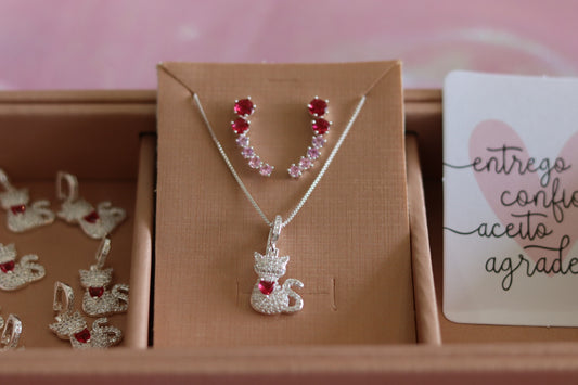 Conjunto gatinho rosa