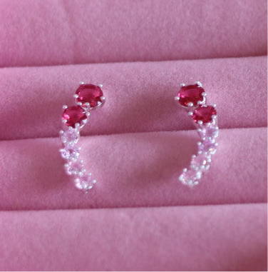 Brinco Zircônias rosa