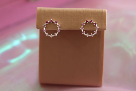 Brinco círculo rosa